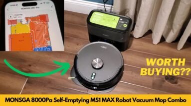 MONSGA MS1 MAX Robot Vacuum Mop Combo 8000Pa Self-Emptying LiDAR Smart Mapping Unboxing & Review