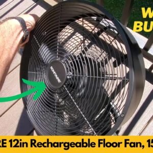 Bonitaire 12in 15600mAh Battery Operated Rechargeable Floor Fan Unboxing & Review