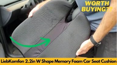 LiebKomfon Memory Foam Car Seat Cushion 2.2in Height Boost Mesh W Shape Unboxing & Review