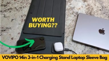 VOVIPO 14in 3-in-1 Charging Stand Laptop Sleeve Bag MacBook Pro Air Unboxing & Review