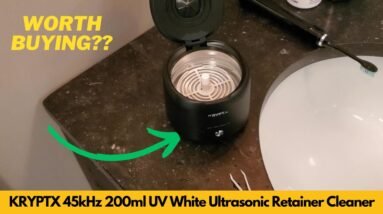 KRYPTX 45kHz 200ml Tank 4 UV Lights 4 Modes Ultrasonic Retainer Cleaner Machine Unboxing & Review