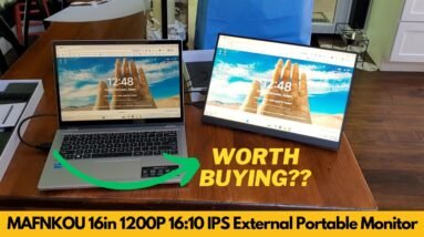 MAFNKOU 16in 1200P 16:10 IPS USB-C HDMI Laptop External Second Monitor Unboxing & Review