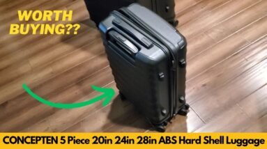 CONCEPTEN 5 Piece 20in 24in 28in ABS Hard Shell Suitcase Luggage Set Unboxing & Review