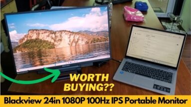 Blackview 24in 1080P 100Hz IPS Portable Monitor Rotating Stand VESA Unboxing & Review