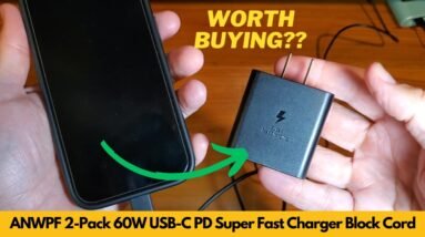 ANWPF 2-Pack 60W USB-C PD Super Fast Charger Block with 6ft Type-C Cable Unboxing & Review