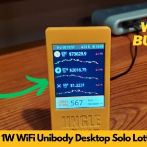 Jingle Miner BTC Solo Lottery Monitor 1W WiFi Desktop Unibody Crypto Unboxing & Review