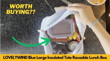 LOVELYWIND Blue Large Reusable Insulated Cooler Tote Bag Lunch Box Unboxing & Review by Ayden