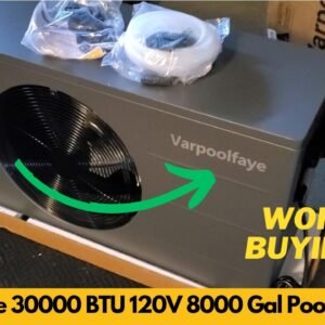 Varpoolfaye 30000 BTU Pool Heat Pump 120V 8000 Gal WiFi Above Ground Heater Unboxing