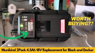 Munikind 2Pack 4.5Ah 18V Replacement Battery for Black and Decker HPB18 Unboxing & Review