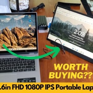 domyfan 15.6in FHD 1080P IPS Portable Monitor USB-C Dual Screen for Laptops Unboxing & Review