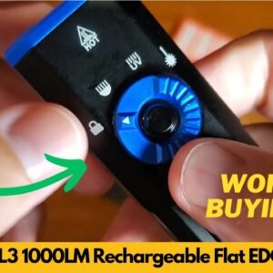 TUOWEE ZL3 1000LM Rechargeable Flat EDC Flashlight Tactical Pocket Worklight Unboxing & Review