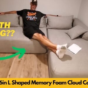 RJFFDDGZ 106in L Shaped Modular Corduroy Memory Foam Cloud Couch Sectional Unboxing & Review