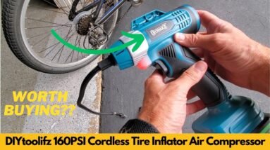 DIYtoolifz 160PSI Cordless Tire Inflator Makita 18V Battery Air Compressor Unboxing & Review