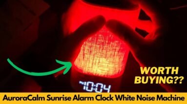 AuroraCalm Sunrise Alarm Clock White Noise Machine 25 Sounds Bluetooth Unboxing & Review