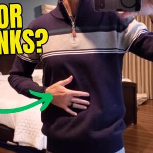 LUJENGEFA Men's Quarter Zip Striped Sweater Review